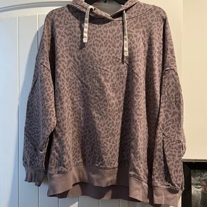 Purple leopard print hoodie